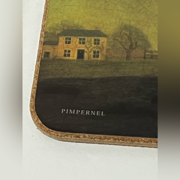 Vintage Pimpernal Set of 6 Rooster Coasters Cork Backed Chicken Farmhouse - Picture 2 of 14